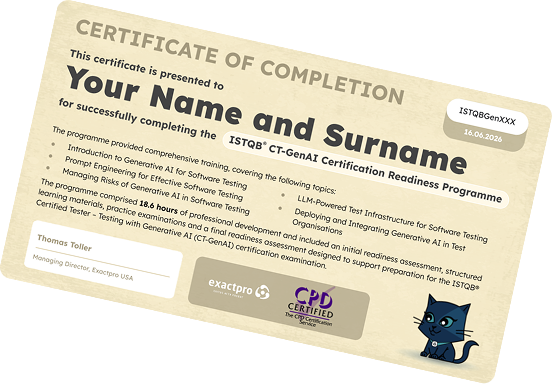 Certificate of continuing professional development and CPD-accredited certificate of course completion
