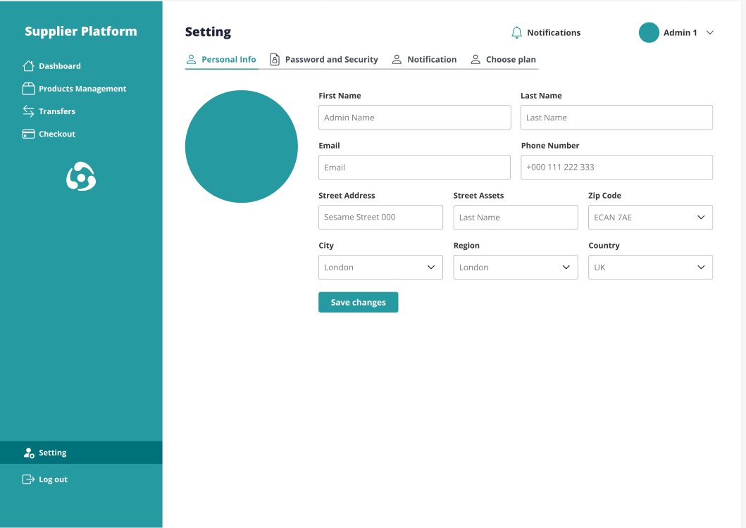 UI Wireframes for Authorisation